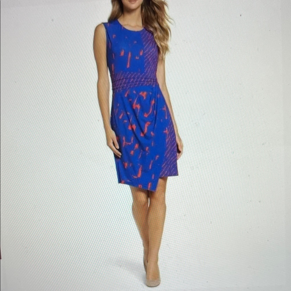 NWOT MaxAzria Natalia Faux Wrap Abstract Print Sleeveless Dress
